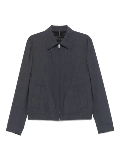 Incotex Mélange-effect Jacket In Blue