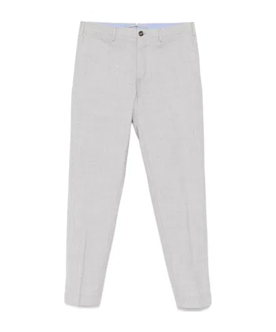 Incotex Mélange-effect Trousers In Gray