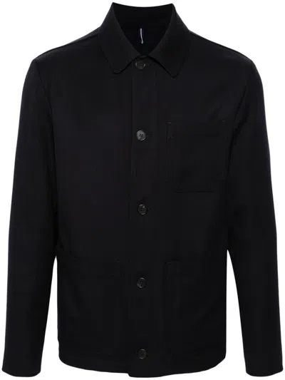Incotex Melange Shirt-jacket In Blue