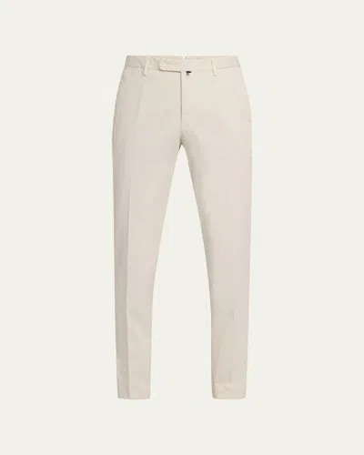 Incotex Men's Batavia Solid Twill Pants In Bianco Naturale