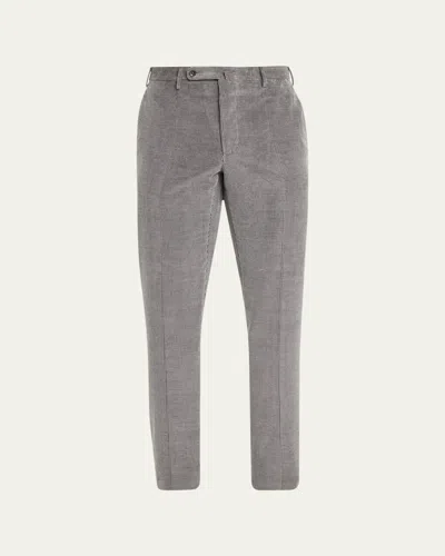 Incotex Men's Cashco Corduroy Trousers In Grigio Medio