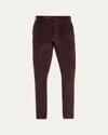 Incotex Tapered Corduroy Cotton Trousers In Rosso Bordeaux