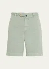 Incotex Men's Chinolino Shorts In Verde Chiaro