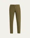 Incotex Men's High Cotton Doeskin Pants In 741verde Marcio Med