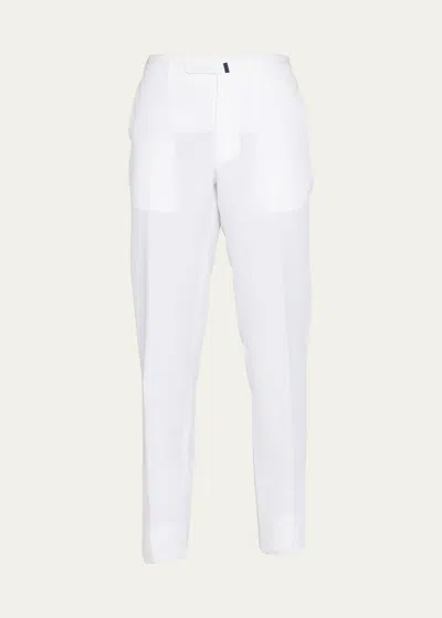 Incotex Men's Slim-fit Chinolino Trousers In Bianco Ottico