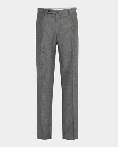 Incotex Men's Super 110s Chevron Pants In Medium Grey