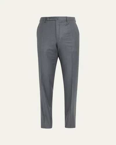 Incotex Men's Super 160s Wool Dress Pants In Grigio Medio