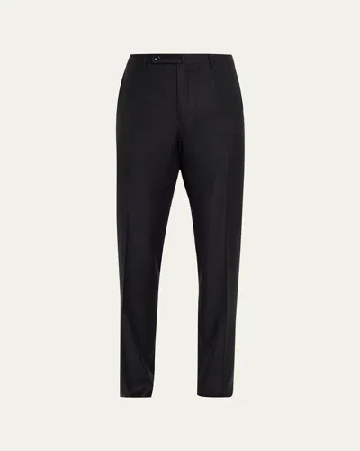 Incotex Men's Super 160s Wool Dress Pants In Nero