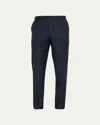 Incotex Men's Wool Sharkskin Dress Pants In Blu Scuro