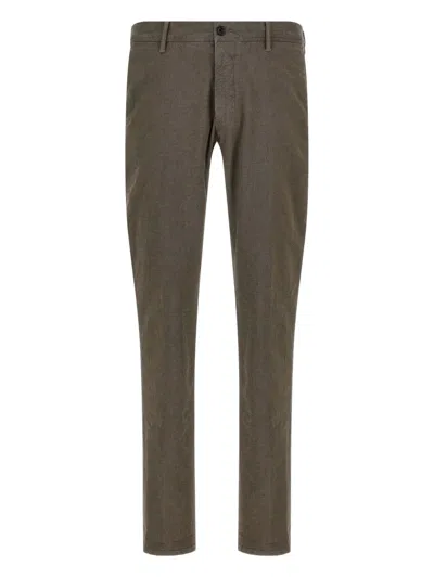 INCOTEX MICRO-CHECK TAPERED TROUSERS