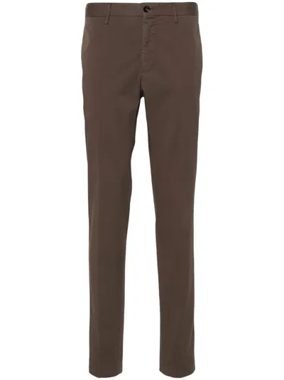 Incotex Mid-rise Chino Trousers In Brown