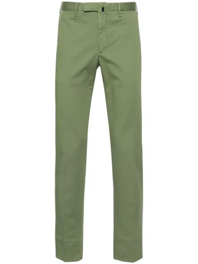 Incotex Mid-rise Chino Trousers In Green