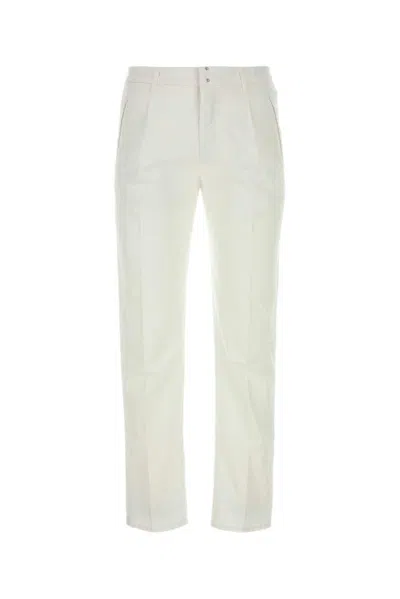 Incotex Mid Rise Pleated Trousers In White
