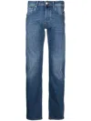 Incotex 5 Pocket Denim Straight Washed In Blue