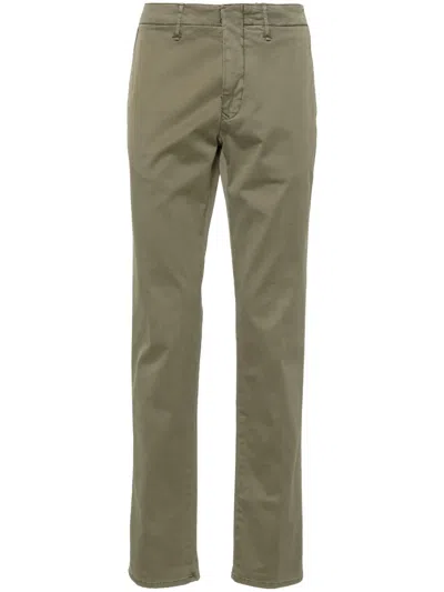 Incotex Mid-rise Stretch-cotton Straight-leg Trousers In 绿色