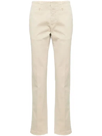 Incotex Mid-rise Stretch-cotton Straight-leg Trousers In Neutrals
