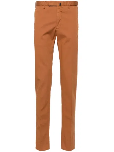 Incotex Mid-rise Tapered Chinos In Brown