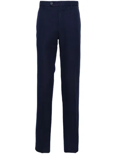 Incotex Mid-rise Tapered Trousers In Blue
