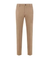 Incotex Chino Trousers With Linen And Cotton Pleats In Brown