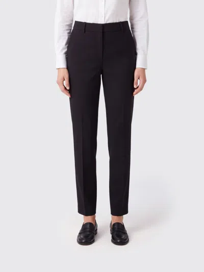 Incotex Mid-rise Slim Fit Tailored Skinny Trousers In Wool In Black