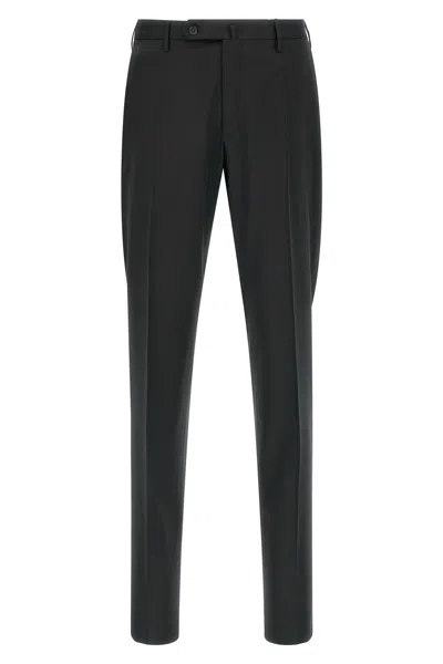 Incotex Modello 35 Tailored Trousers Belt Loops Pockets In Black