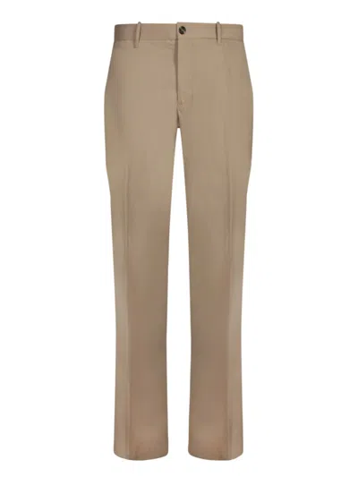 Incotex Modern Fit Beige Trousers With Classic Waistband In Brown