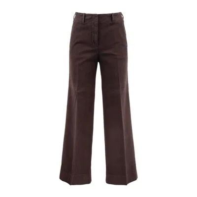 Incotex Moleskin Palazzo Pants In Brown