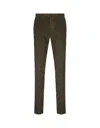 Incotex Moss Green Corduroy Slim Fit Trousers In Green