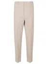Incotex Natural Stretch Moleskin Trousers With Tailored Fit In Neutral