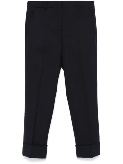 INCOTEX NAVY BLUE CROPPED TROUSERS