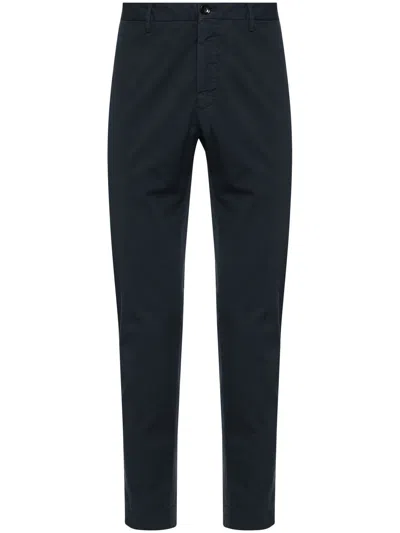 Incotex Tapered Stretch-cotton Chinos In Blue