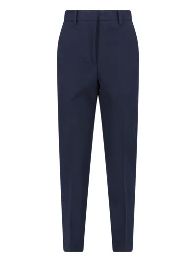 Incotex Navy Cotton Pants With Mid-rise Waist In Blue