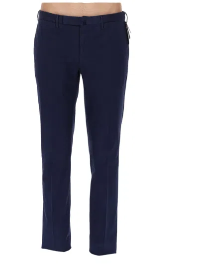 Incotex Neutrals Flat-front Cotton-blend Tailored Pants In Blue