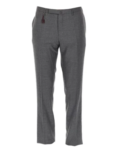 Incotex Neutrals Straight-leg Wool Tailored Pants In Gray