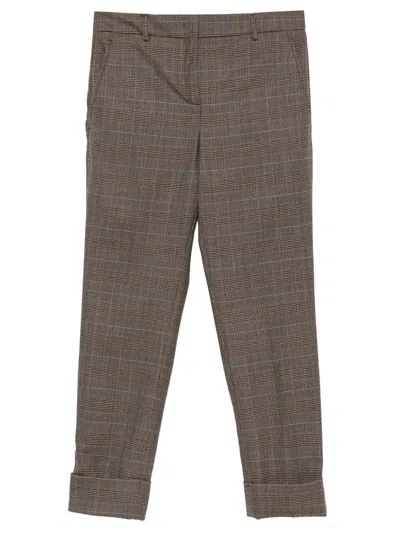 Incotex Nevet Tailored Trousers With Prince Of Wales Check In Brown