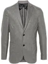 Incotex Notched Lapels Flannel Blazer In Grey