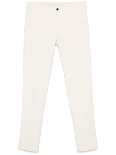 Incotex Nude Stretch Cotton Trousers In White