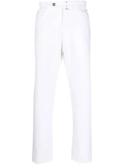 Incotex Off-centre Button-fastening Trousers In White