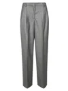Incotex Palazzo Pants With Front Pinched Pleats In Gray