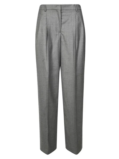 Incotex Palazzo Pants With Front Pinched Pleats In Gray