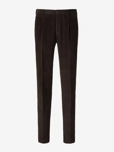 Incotex Pana Tapered Trousers In Brown