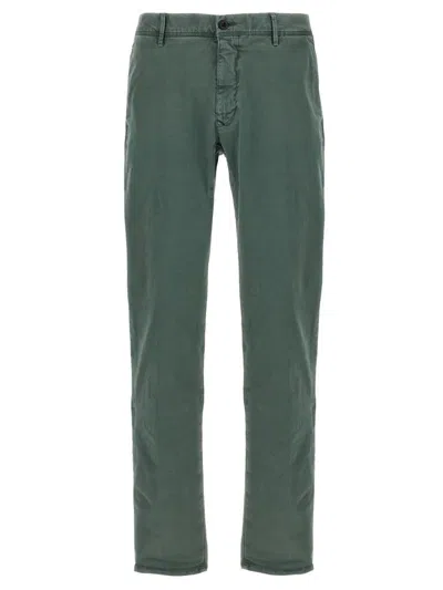 Incotex Slim-fit Panama Stretch-cotton Canvas Trousers In Green