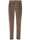 Incotex Ribbed Velvet Trousers In Brown