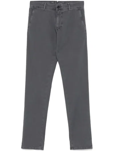 Incotex Tapered Trousers With Belt Loops And Double Welt Pockets In Gray