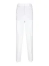 Incotex White Cotton Straight-leg Pants With Medium Rise In White