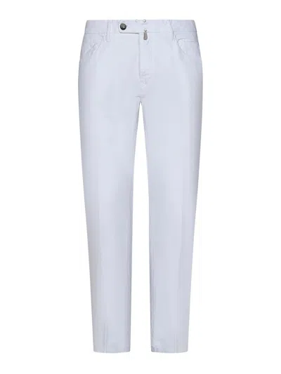 Incotex Cotton And Linen Slim-fit Trousers In White
