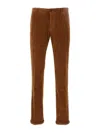 Incotex Tailored Corduroy Trousers With Button Closure In Brown