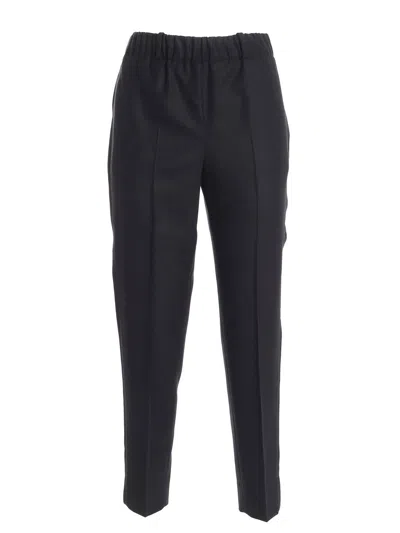 Incotex Wool Pants In Black In Negro