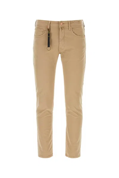 Incotex Beige Stretch Cotton Pant In Neutral