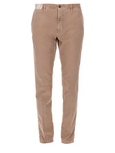 Incotex Pantalone Con Patch Logo In Brown